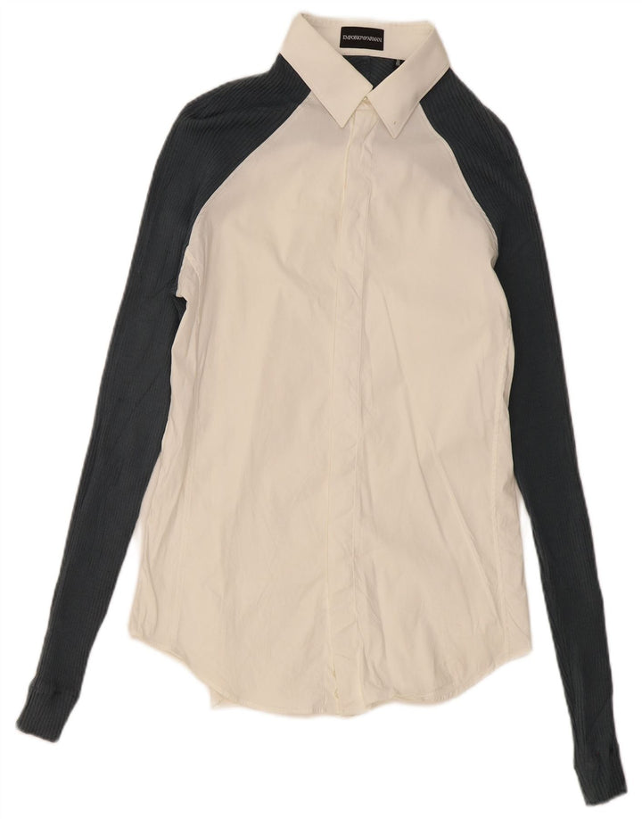 Emporio Armani herreskjorte str. 39 15 1/2 Medium White Colourblock