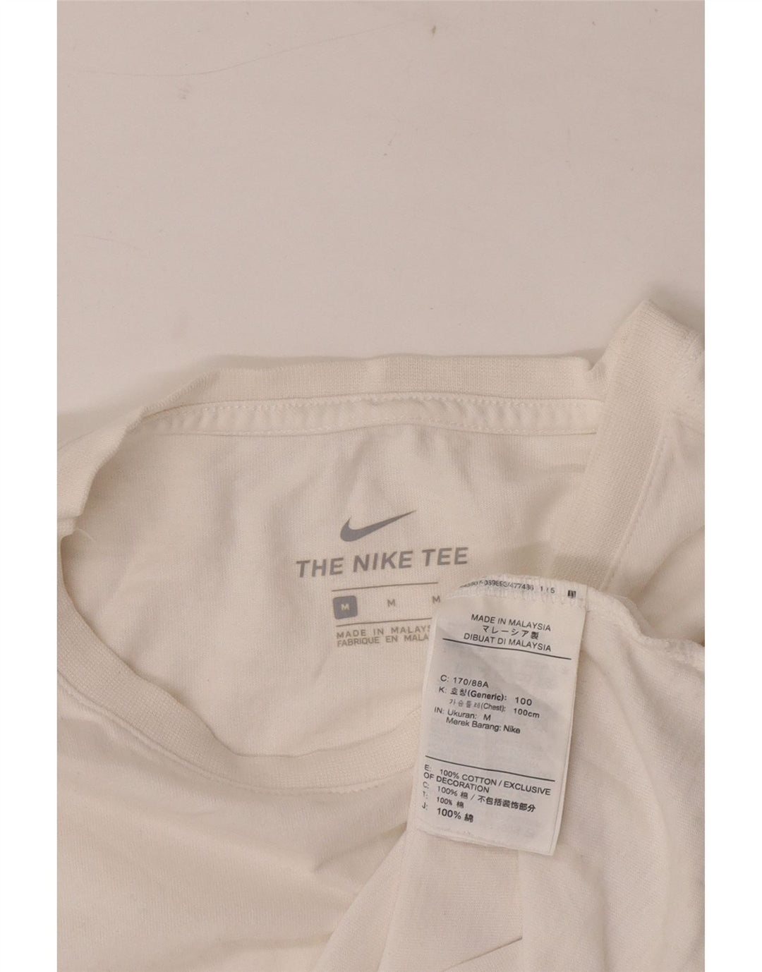 Nike T-shirt top mellem mænd, hvid bomuld