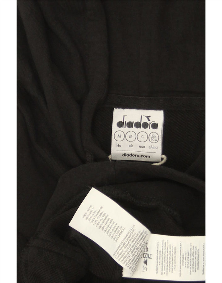 DIADORA Grafisk hættetrøje til mænd mellem sort bomuld