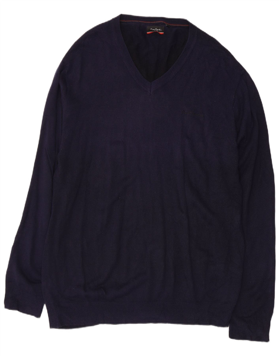 PIERRE CARDIN Herre V-hals sweater 2XL Marineblå Akryl