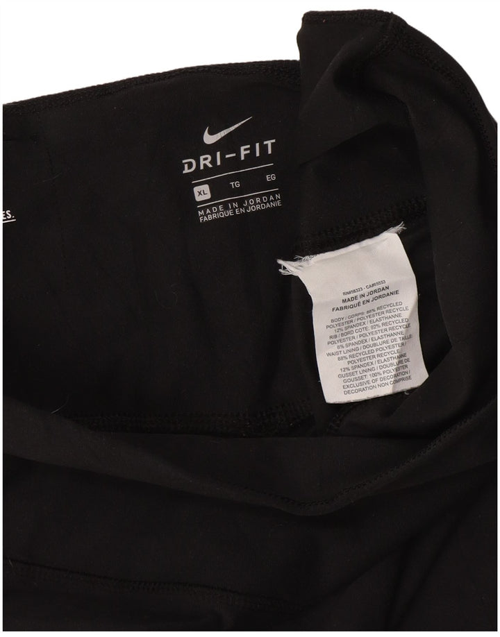 NIKE Dame Dri Fit Leggings UK 18 XL Sort Polyester