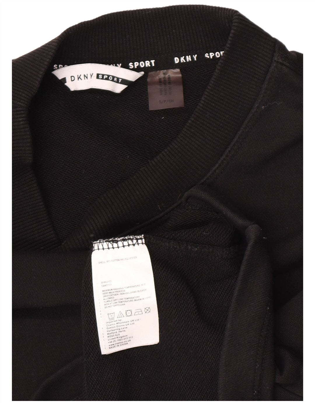 Dkny Dame Grafisk Oversized Sweatshirt Jumper UK 10 Lille Sort Bomuld