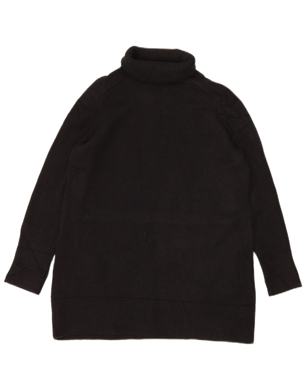 Zara Womens Longline Oversized Roll Neck Jumper Sweater UK 10 Small Black