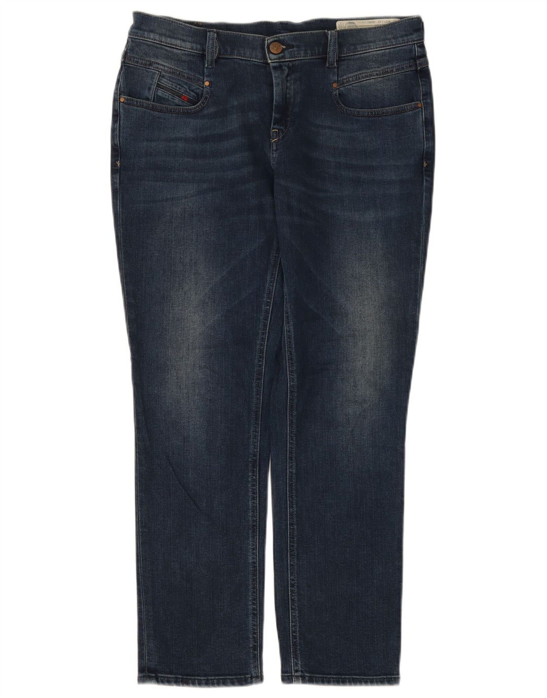 Diesel Dame Belthy-Ankel Regular Slim Straight Jeans W27 L27 Blå Bomuld