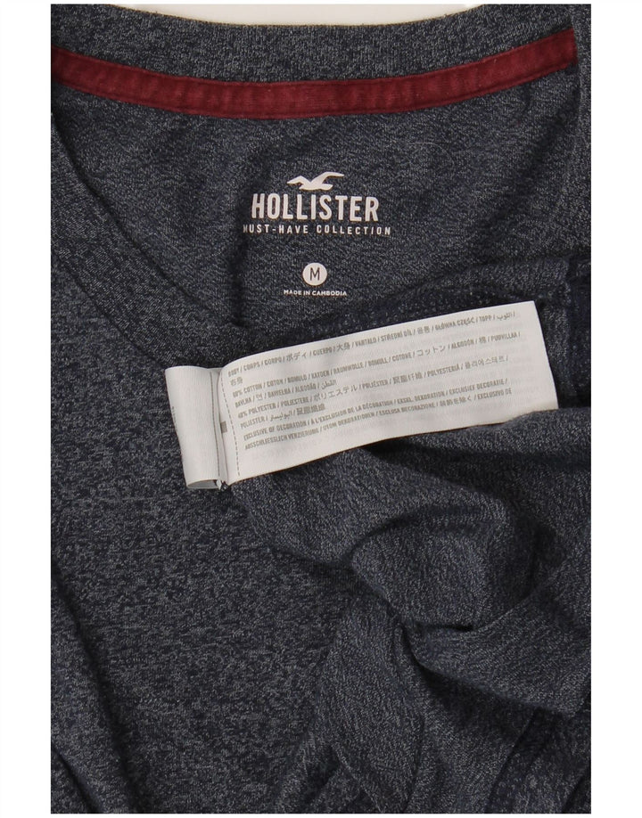 Hollister Herre T-shirt Top Medium Marineblå Flecked Bomuld