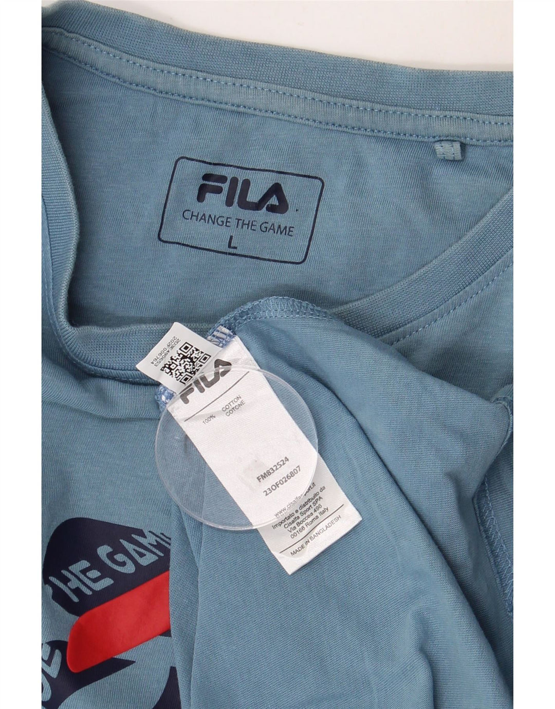 FILA Herre Grafisk T-Shirt Top Stor Blå Bomuld
