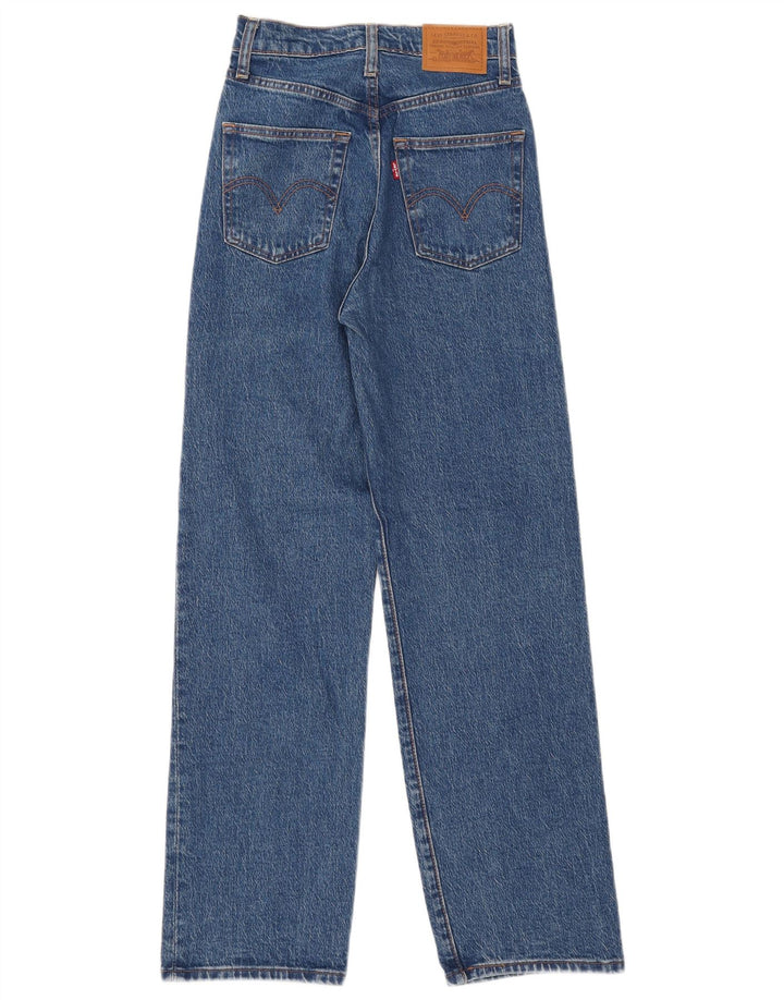 Levi's Dame Ribcage Straight Jeans W24 L29 Blå Bomuld