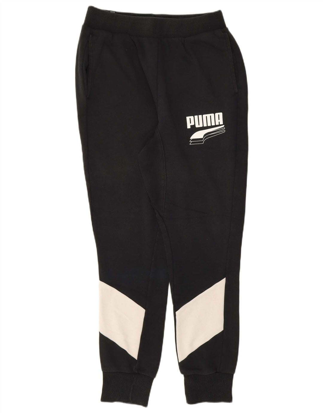 PUMA Mens Graphic Tracksuit Trousers Joggers Medium  Black Colourblock