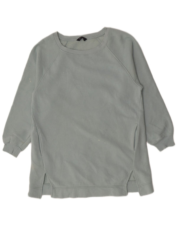 Marks & Spencer Dame Longline Sweatshirt Jumper UK 14 Medium Blue Cotton