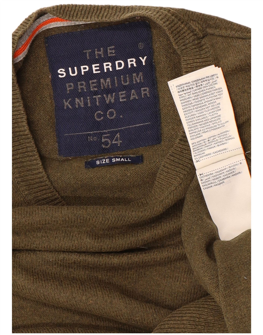 Superdry Herre sweater med rund hals, lille Khaki Bomuld