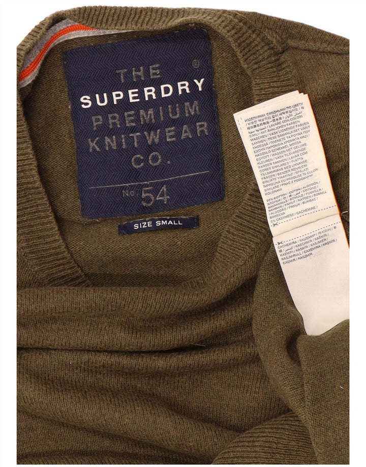 Superdry Herre sweater med rund hals, lille Khaki Bomuld