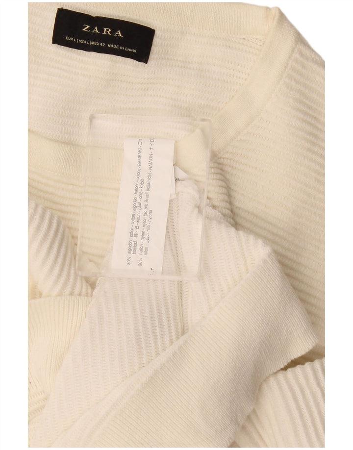 Zara herre sweater med rund hals, stor off white bomuld
