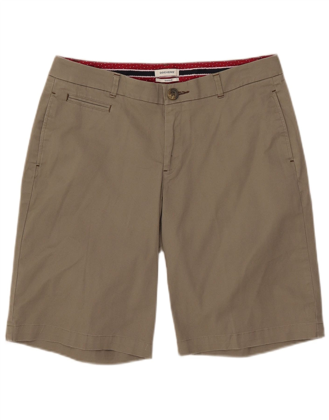 DOCKERS Dame Favorit Fit Chino Shorts US 8 Medium W32 Beige Bomuld