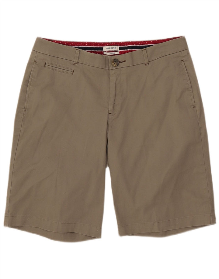 DOCKERS Dame Favorit Fit Chino Shorts US 8 Medium W32 Beige Bomuld