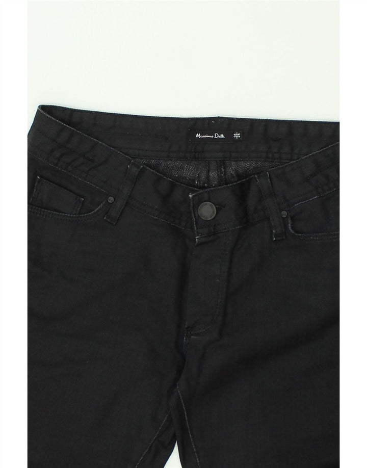 MASSIMO DUTTI Womens Straight Casual Trousers W26 L26 Black Cotton | Vintage Massimo Dutti | Thrift | Second-Hand Massimo Dutti | Used Clothing | Messina Hembry 