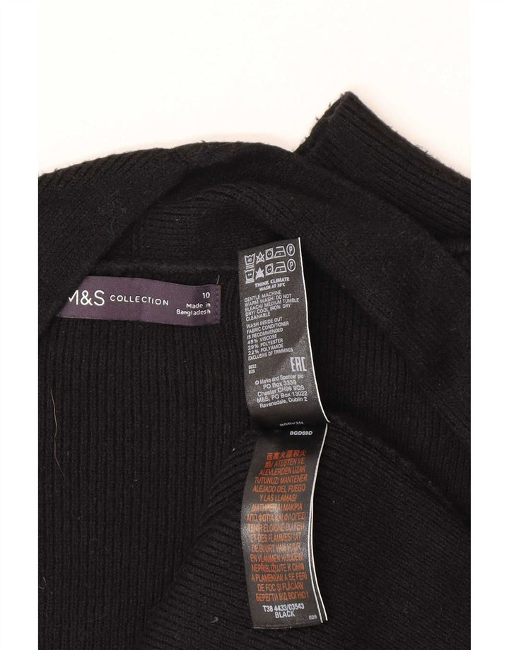 Marks & Spencer Womens Longline Cardigan Sweater UK 10 Small Black