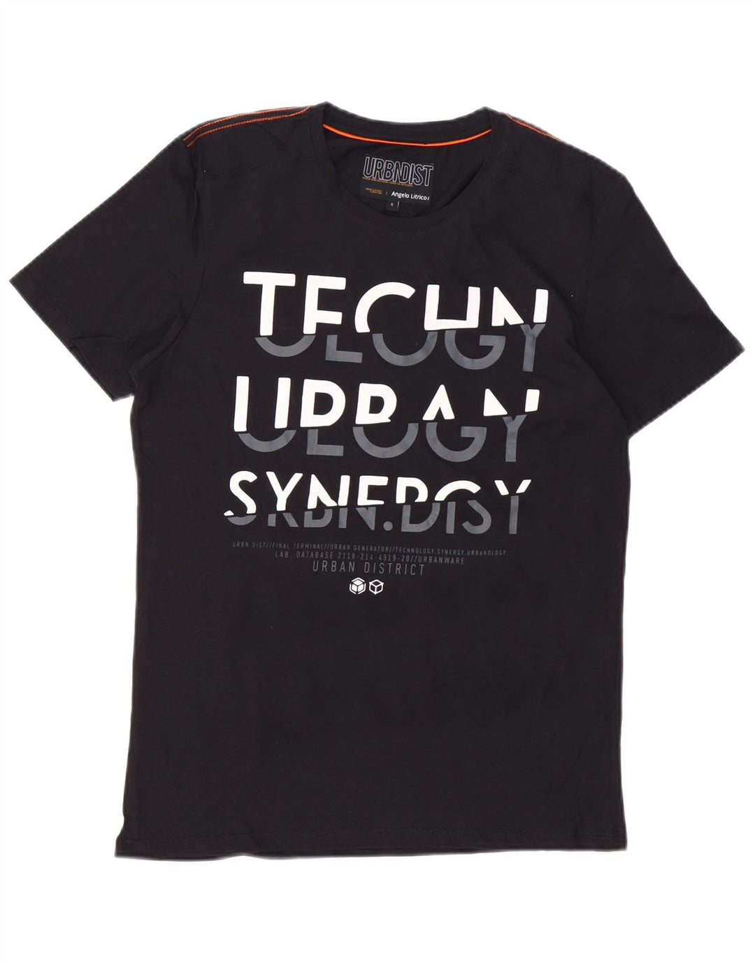 ANGELO LITRICO Herre grafisk T-shirt Top Lille sort bomuld