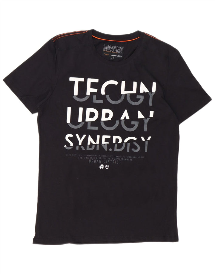 ANGELO LITRICO Herre grafisk T-shirt Top Lille sort bomuld