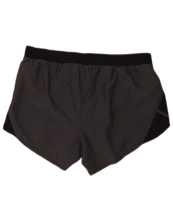 Under Armour Womens Heat Gear Sports Shorts UK 14 Medium Grey Colourblock