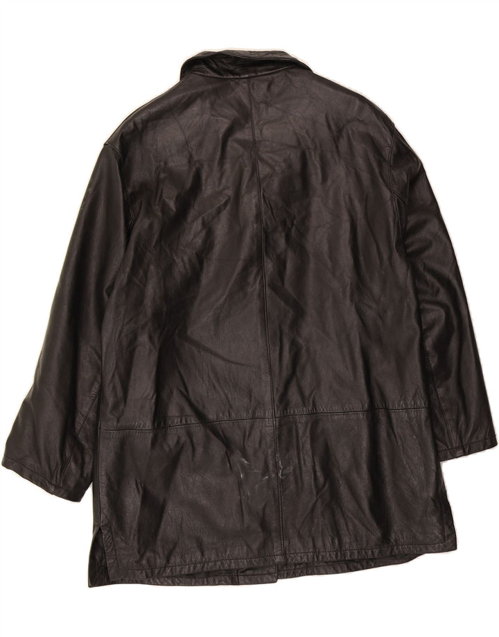 VINTAGE Womens Leather Jacket IT 48 XL Black Leather Classic Vintage Vintage and Second-Hand Vintage from Messina Hembry 