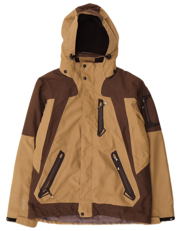 Killtec Herre Hooded Windbreaker Jacket UK 38 Medium Brown Colourblock