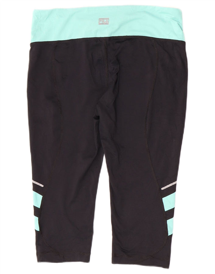 Fila Dame Capri Leggings UK 12 Medium Sort Colourblock