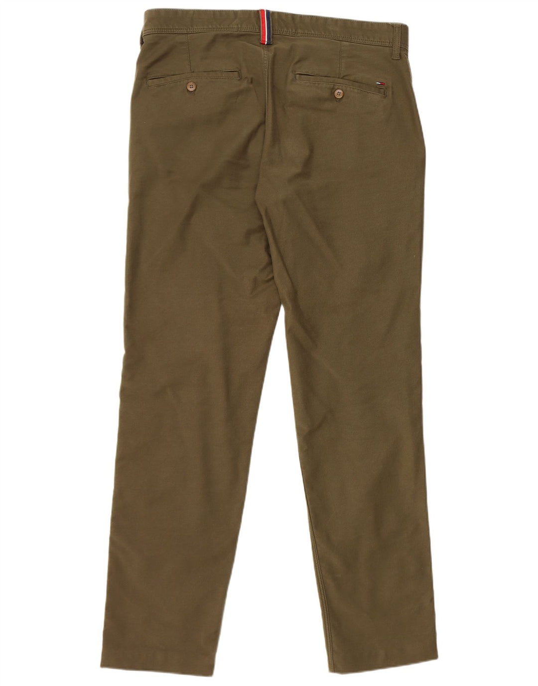 TOMMY HILFIGER Slim Chino-bukser til mænd W33 L31 Khaki Bomuld