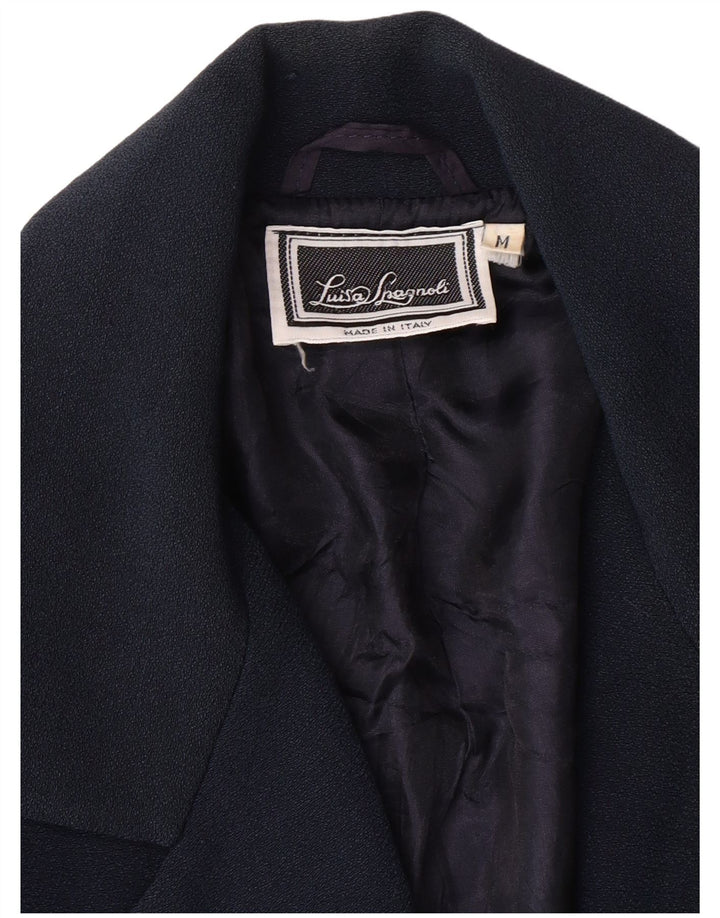 LUISA SPAGNOLI Dame 3-knaps blazerjakke UK 14 Medium Navy Blue