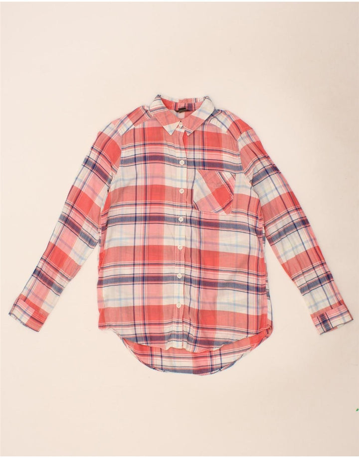 EDDIE BAUER Womens Flannel Shirt UK 10 Small Pink Check Lyocell Vintage Eddie Bauer and Second-Hand Eddie Bauer from Messina Hembry 