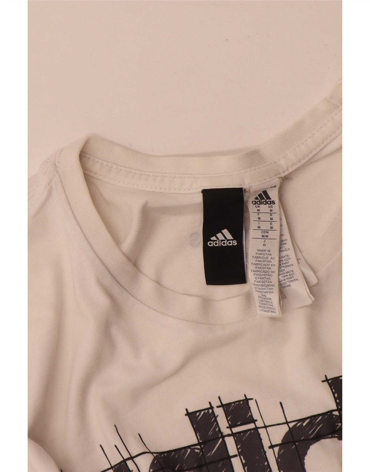 Adidas Grafisk T-shirt top til mænd Medium hvid bomuld