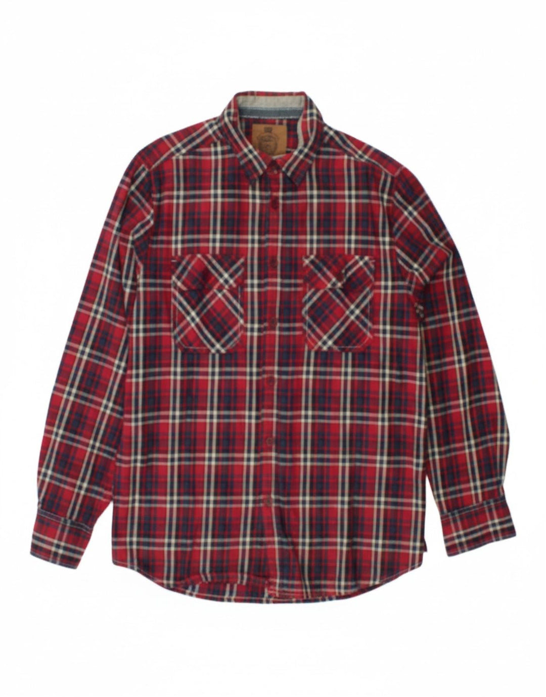 VINTAGE Mens Flannel Shirt Large Red Check Cotton