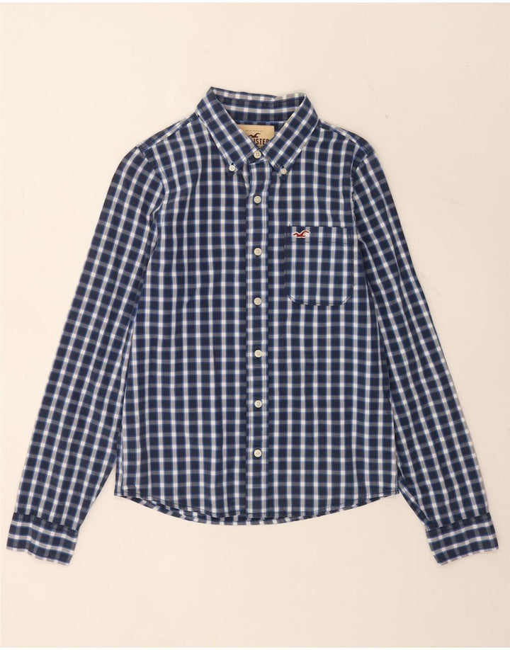 Hollister Herreskjorte Medium Blue Gingham Cotton