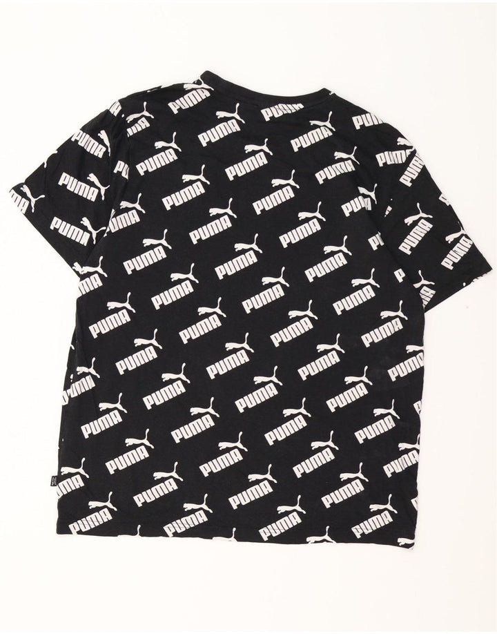 PUMA Grafisk T-shirt til mænd, medium sort bomuld