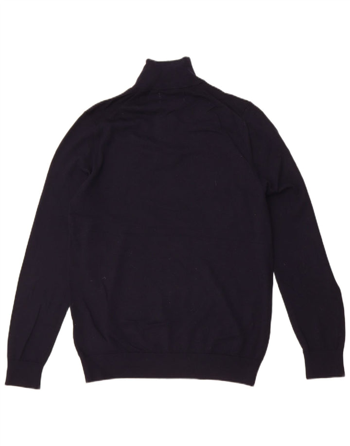 Marks & Spencer Herre Autograph Zip Neck Jumper Sweater Medium Navy Blue