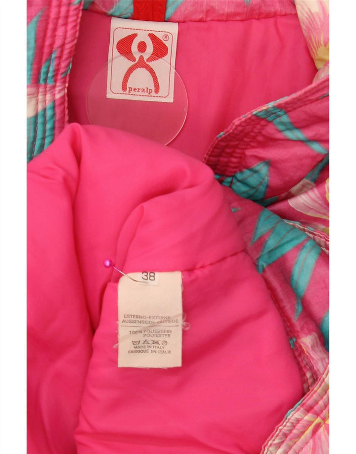 Peralp Dame vindtæt Oversized Skijakke IT 38 XS Pink Floral Polyester