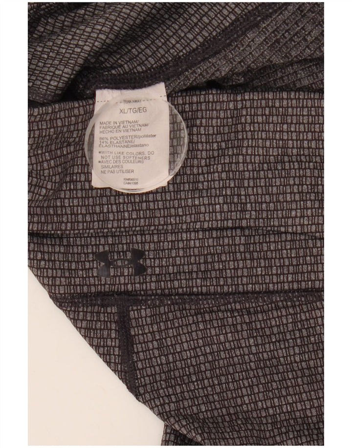 UNDER ARMOR Dame Slim Fit Crop Leggings UK 18 XL Grå Geometrisk