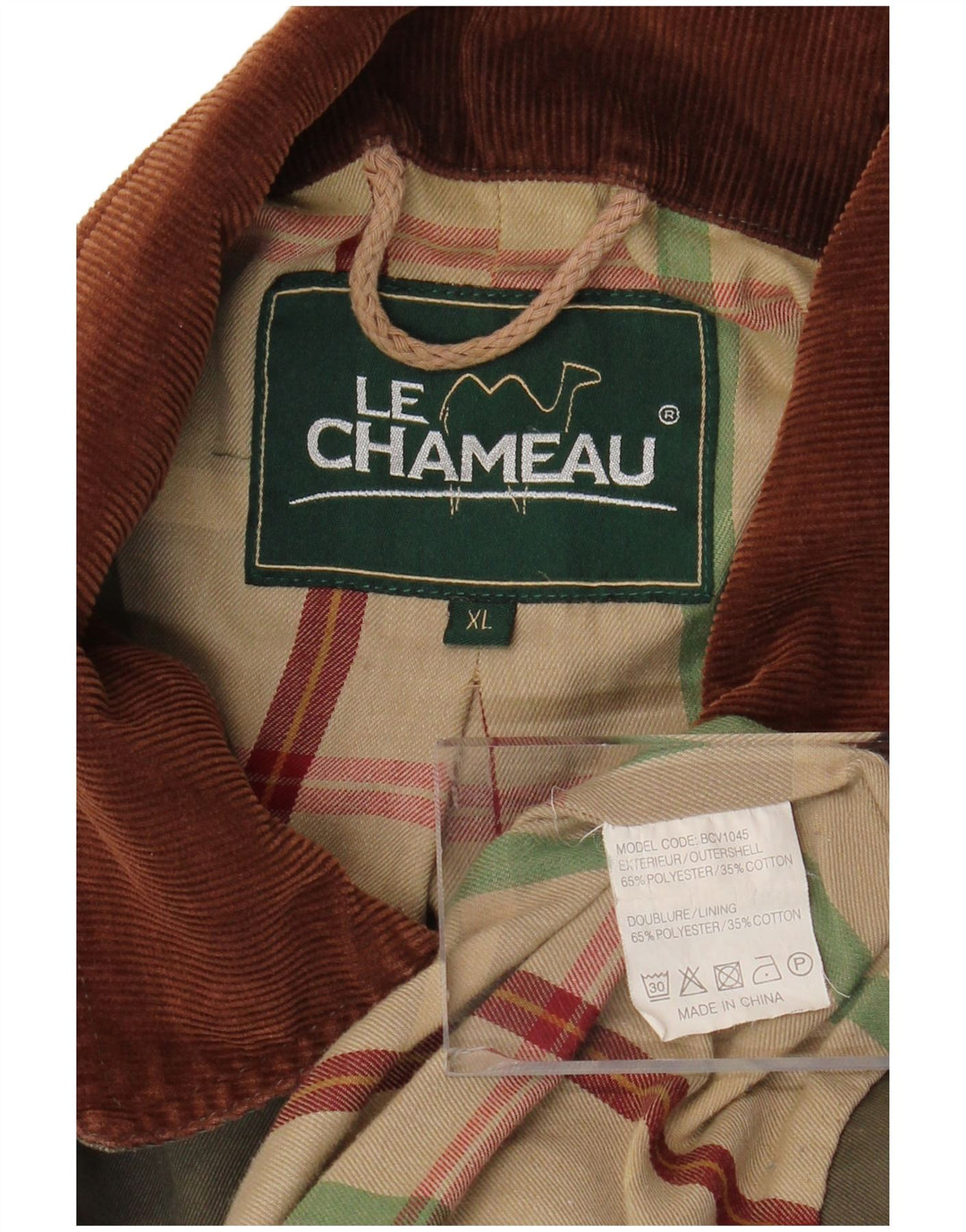 LE CHAMEAU Herre Utility Jacket UK 42 XL Khaki Polyester