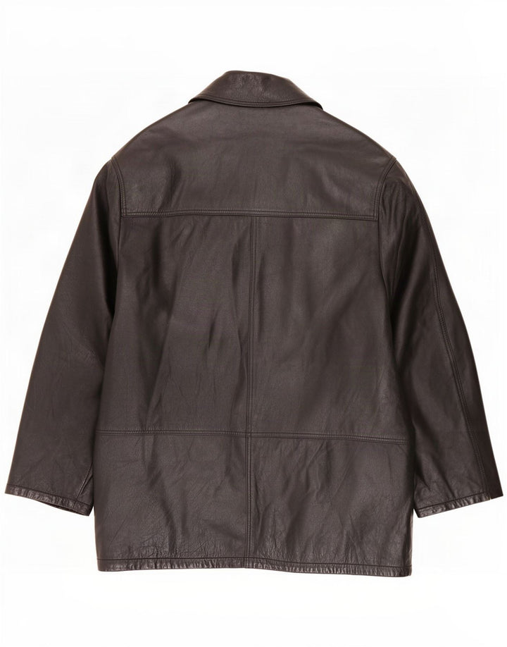 Vintage herre læderfrakke IT 48 Medium Sort