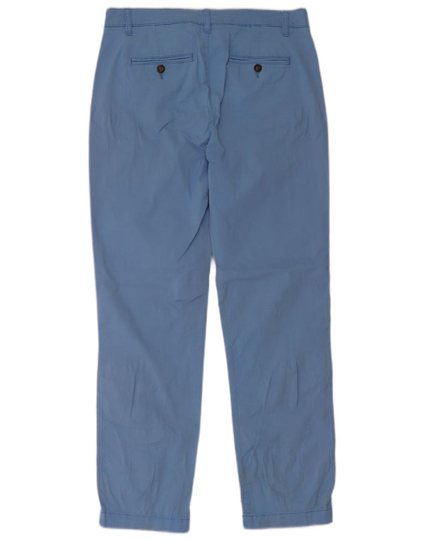 Stiksav lige chinobukser til kvinder UK 12 Medium W34 L28 Blue Cotton