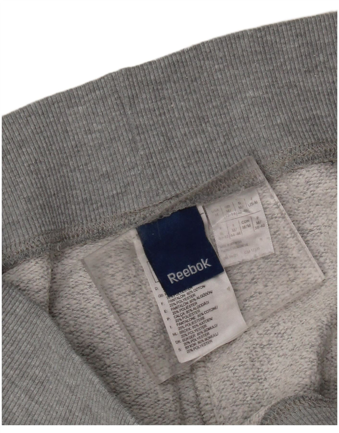 REEBOK Womens Tracksuit Trousers Joggers UK 12/14 Medium  Grey Cotton