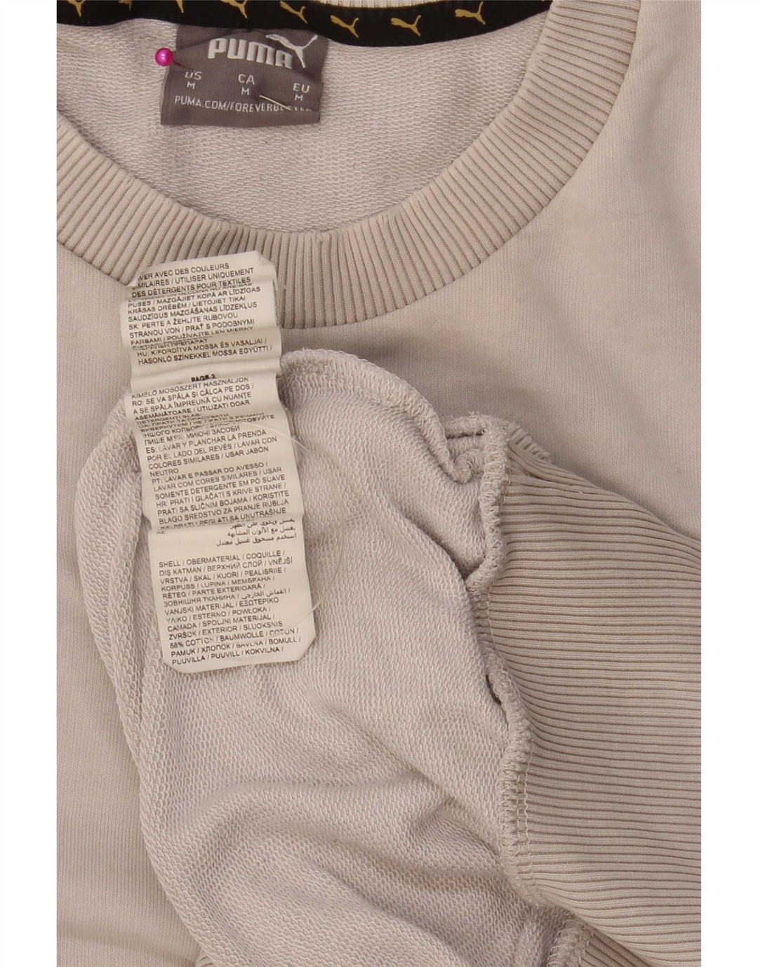 Puma Herre grafisk sweatshirt Jumper Medium Beige Colourblock Bomuld