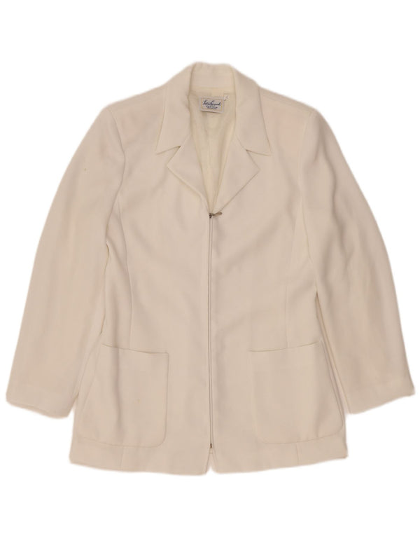 Luisa Spagnoli Dame Blazer Jakke IT 44 Medium White Acetate