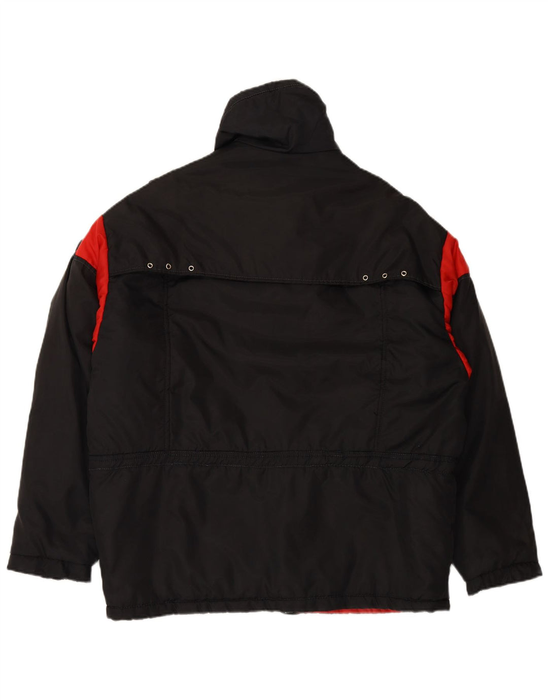 VINTAGE Herre Windbreaker Jacket IT 54 2XL Sort Colourblock Polyamid