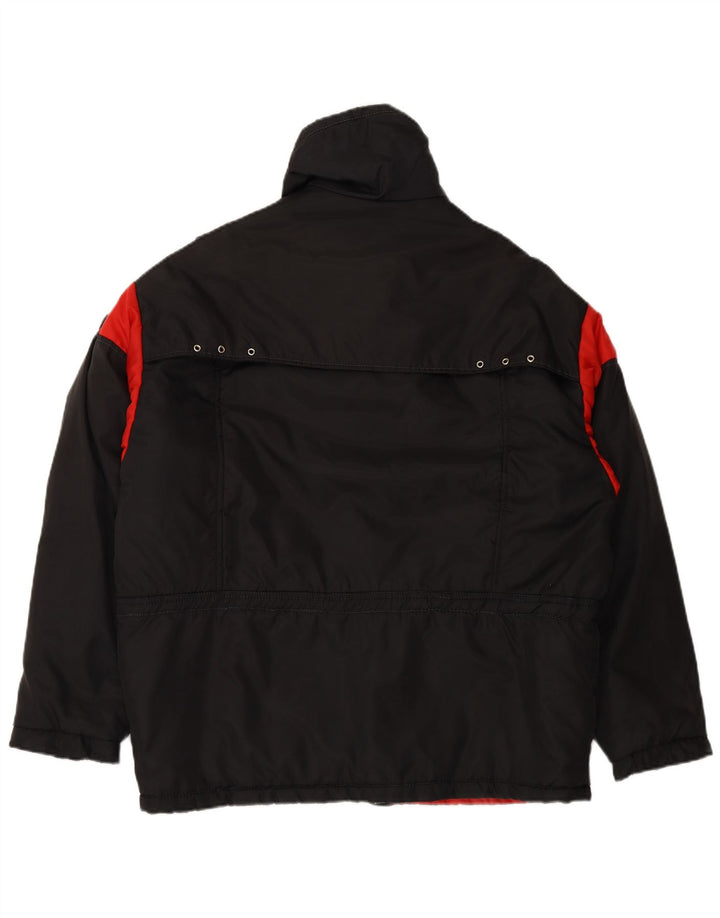 VINTAGE Herre Windbreaker Jacket IT 54 2XL Sort Colourblock Polyamid