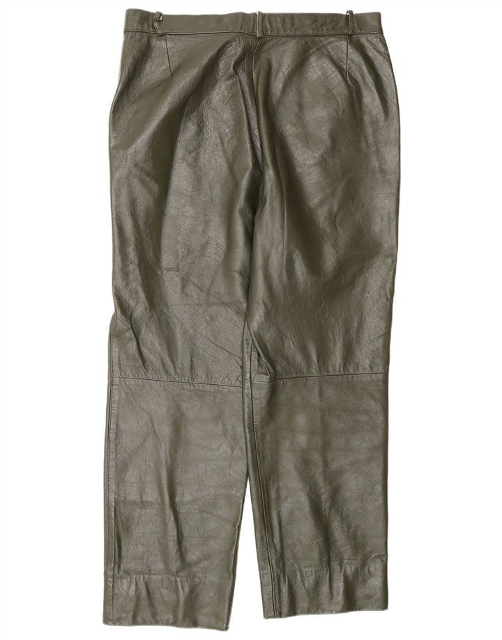 Vintage Herre Pegged Læderbukser W34 L27 Khaki