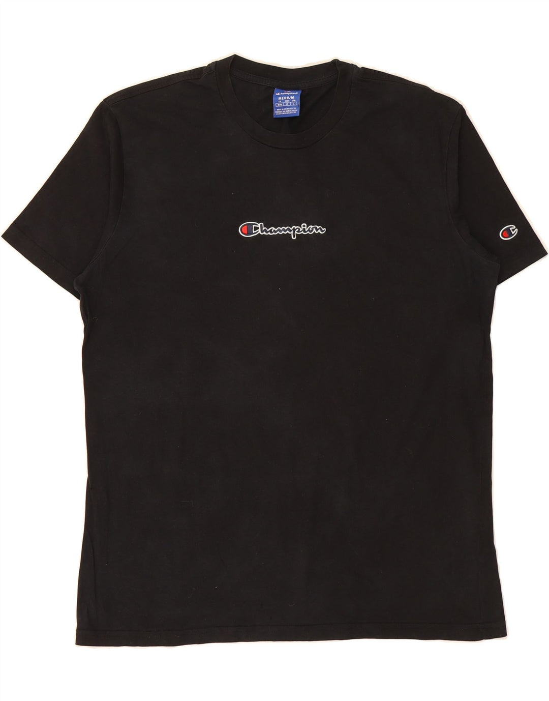 CHAMPION Mens Graphic T-Shirt Top Medium Black Cotton Vintage Champion and Second-Hand Champion from Messina Hembry 