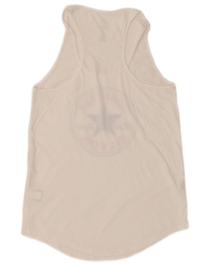 CONVERSE Dame Classic Fit Grafisk Vest Top UK 6 XS Hvid Bomuld