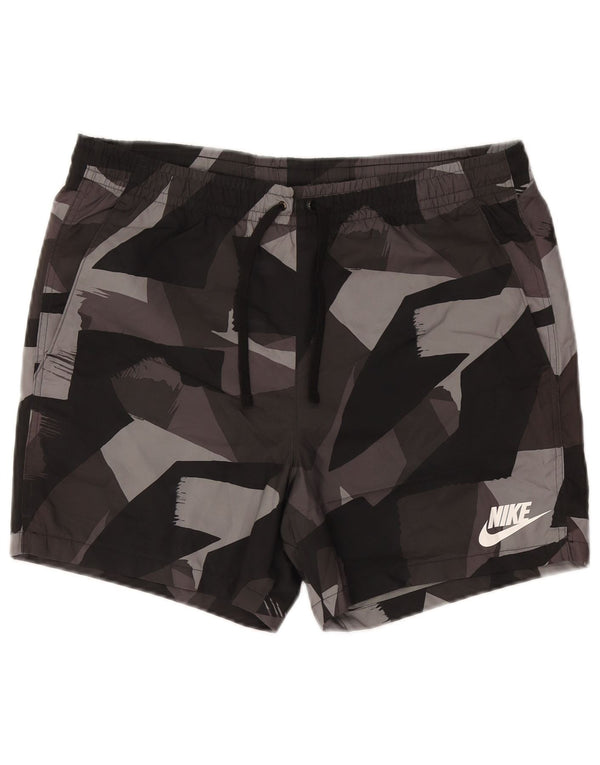 NIKE Badeshorts til mænd mellemgrå camouflagepolyester