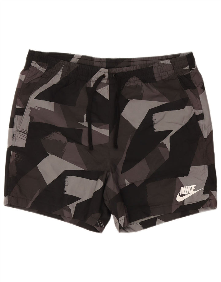 NIKE Badeshorts til mænd mellemgrå camouflagepolyester