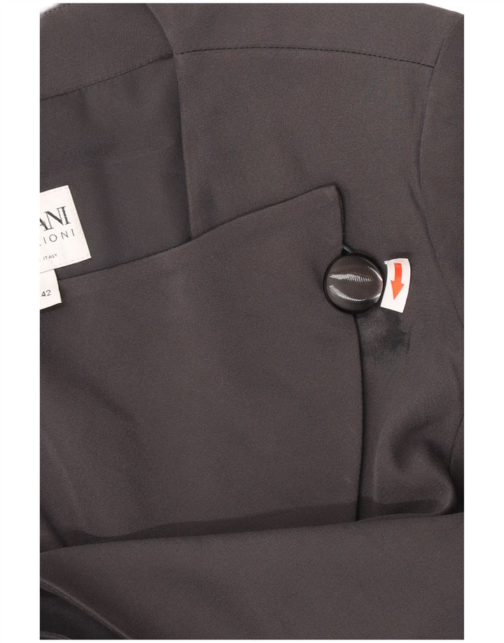 Armani Collezioni Dame 1 Knap Blazer Jakke IT 42 Medium Sort Acetat